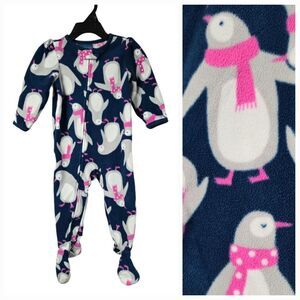 Carter's Baby Girl 12M Sleep & Play Penguin Printed Footie One-Piece Pajama PJs